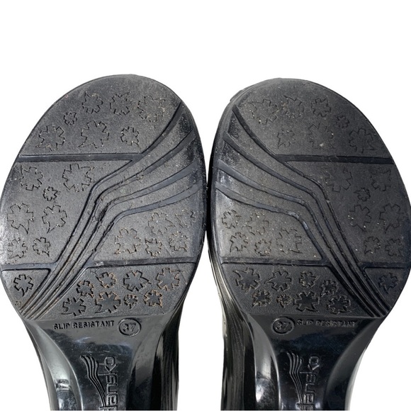 Dansko Pixie Black Floral Embossed Rubber Clogs Shoes Women's Size 37 - Picture 9 of 14